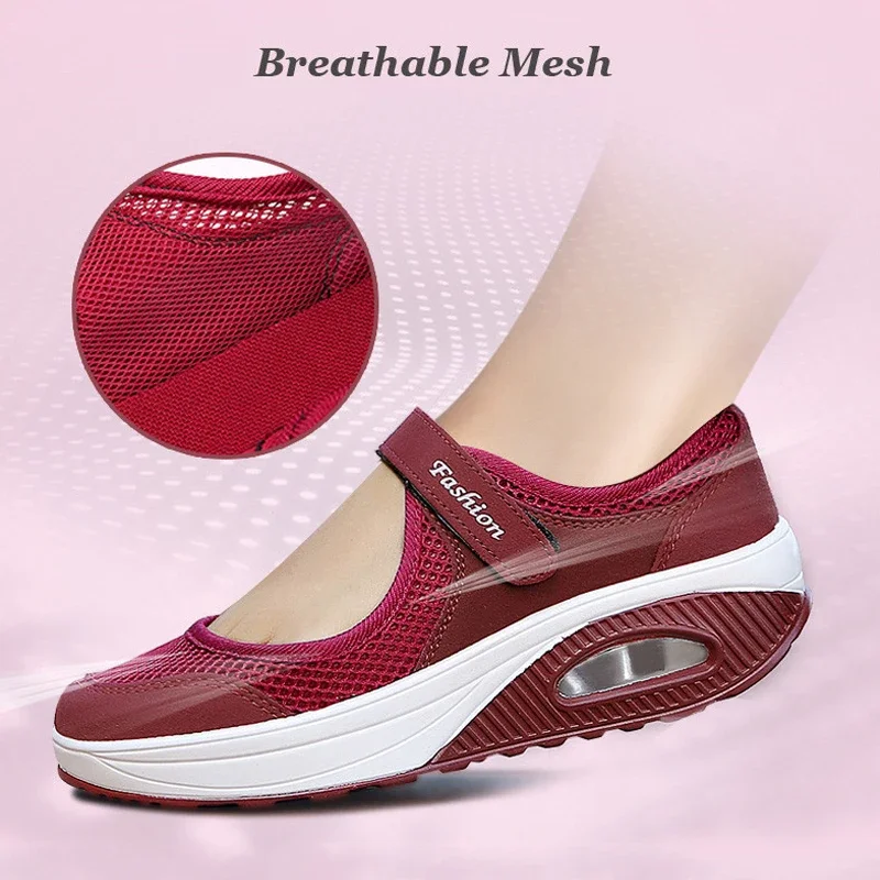 2022 Spring Red Women Vulcanize Shoes Casual Sneakers Female Soft Flat For Lady Lightweight Breathable zapatos de mujer zapatos