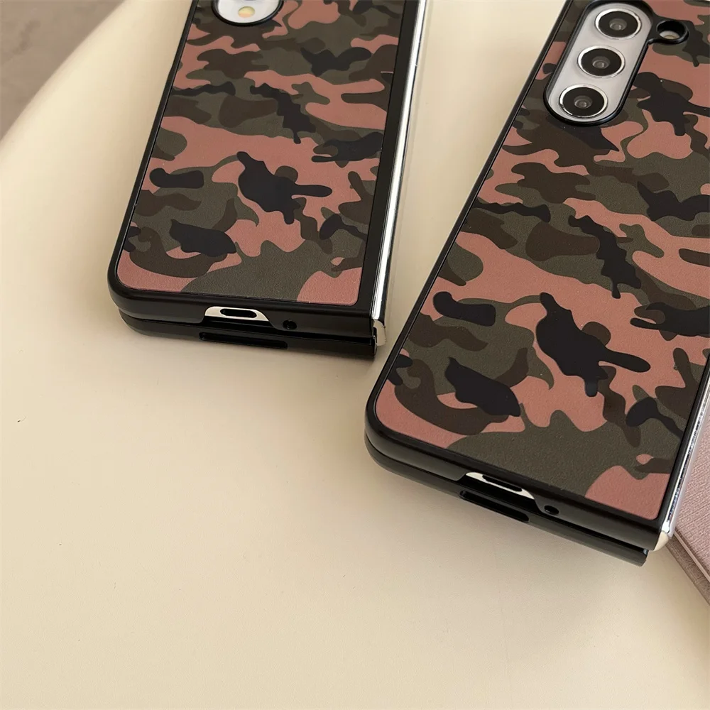 الفاخرة الملونة التمويه نمط قضية الهاتف لسامسونج Z فليب أضعاف 7 6 5 4 3 ZFold7 ZFlip7 للصدمات الوفير الغطاء الواقي