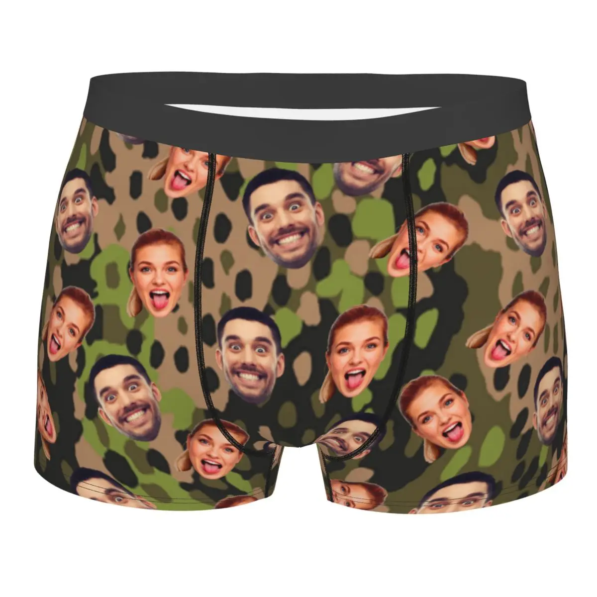 

Personalized Face Photo Valentine'S Day Underwear Male Birthday Gift Custom Camouflage Boxer Briefs Shorts Panties Underpants