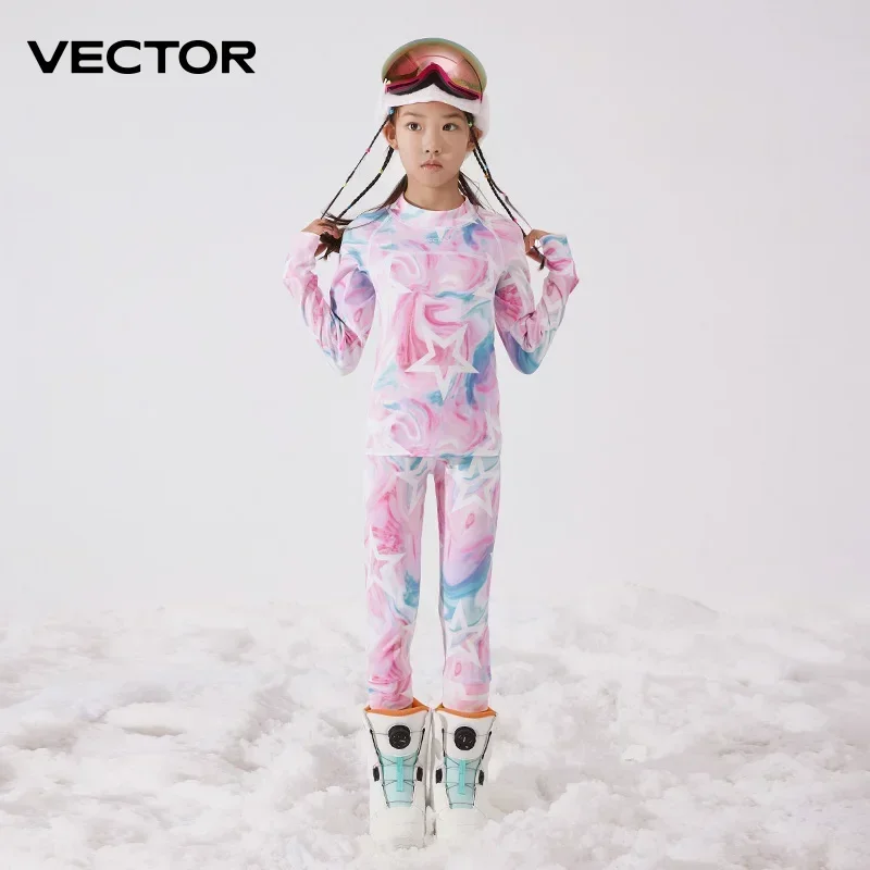 VECTOR Kinder Ultra Soft Winter Quick Dry Base Layering Set Mikrofaser Fleece Thermounterwäsche Lange Unterhosen Set Kleidung