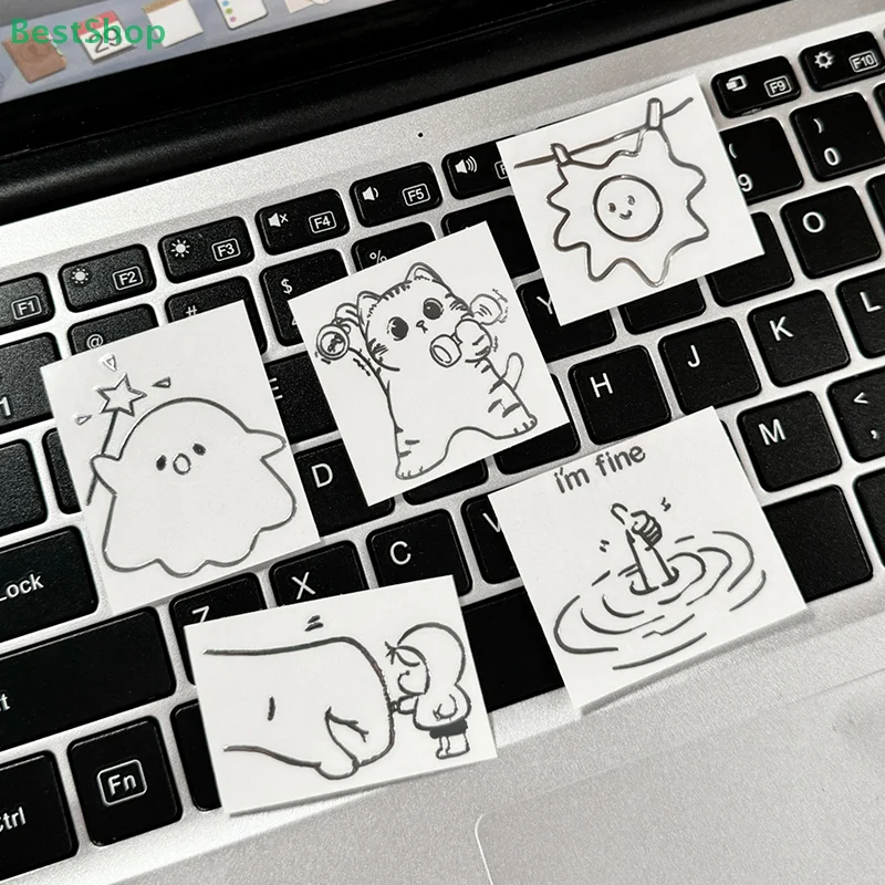 I'M Fine Funny Sarcastic Metal Stickers Laptop Stickers Humorous "I'M Fine" Design Disposable Easy-To-Tear Accessories