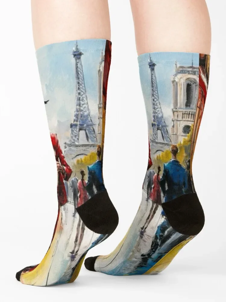 I Went to Paris Just to Feel Like a Local… With a Map. Art By Carraann Socks hip hop Thermal man winter Luxury Woman Socks Men's