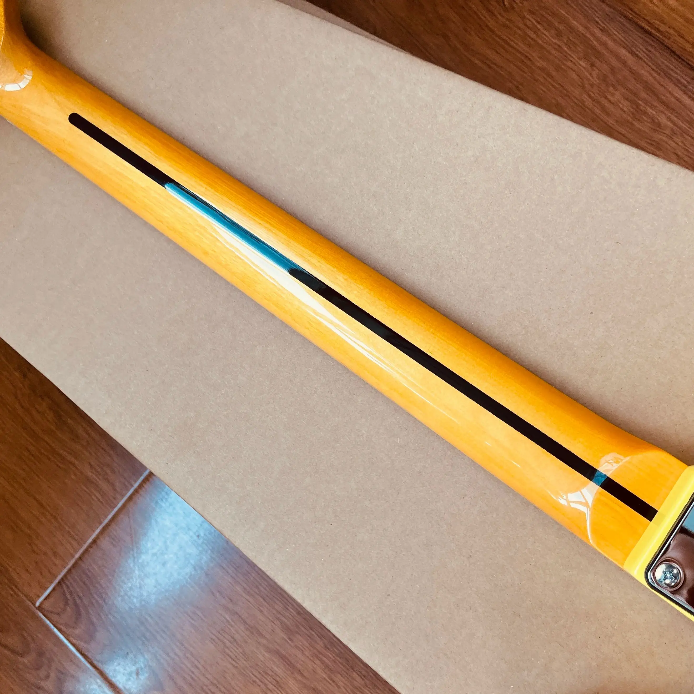 جيتار كهربائي TL جسم أصفر كروم جزء لوحة فريتس من خشب القيقب أسود Pickguard 2S يتم شحنه من الولايات المتحدة شحن مجاني #4