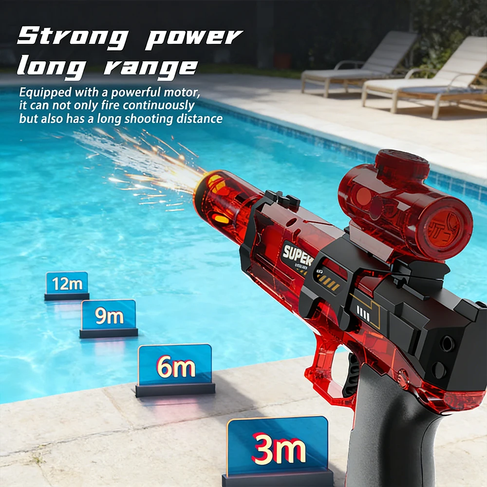 

Electric Water Gun High Pressure Automatic Water Absorption Large Capacity Rechargeable Summer Pool Beach Toy Gift Kids Adults
