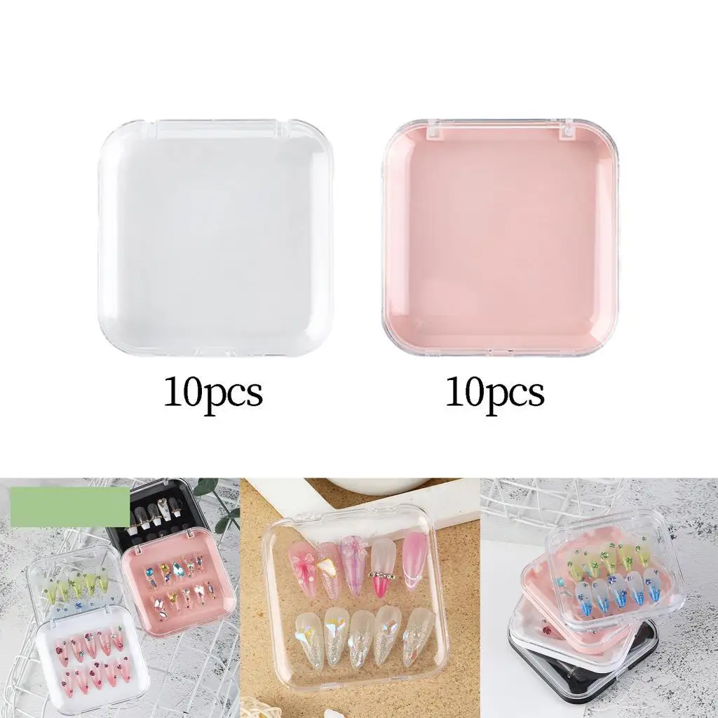 

10Pcs Press on Nail Storage Boxes Nail Art Display Holder for Home