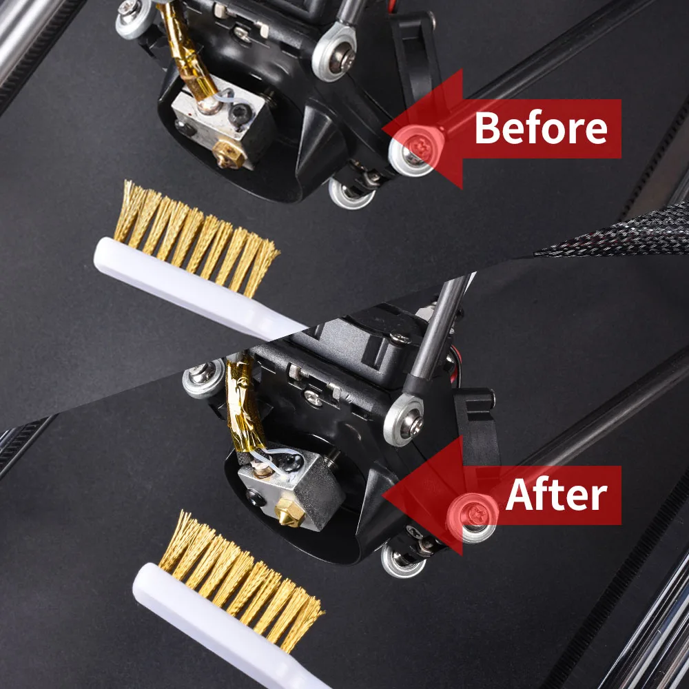 For Nozzle Block Hotend Copper Brush Handle Toothbrush Printer Accessorie Cleaner Tool Printer Parts Cleaning Parts
