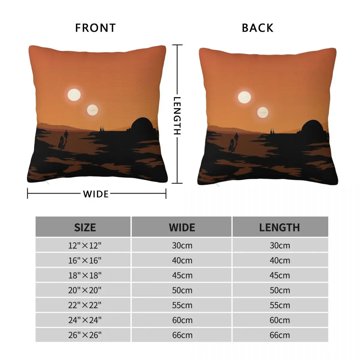 Tatooine Double Sunset All The Way Pillowcase Polyester Linen Velvet Printed Zip Decor Throw Pillow Case Home Cushion Cover 18