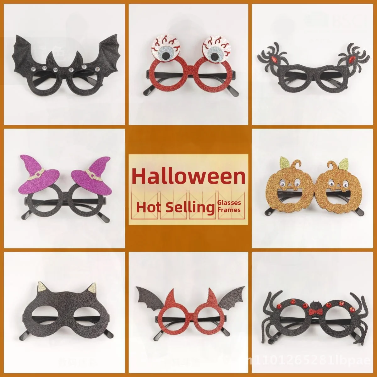 

Halloween Glasses Frame for Kids Ghost Festival Party Supplies Funny Decoration Photo Props Pumpkin Purple Hat Eyeballs Cat Eye