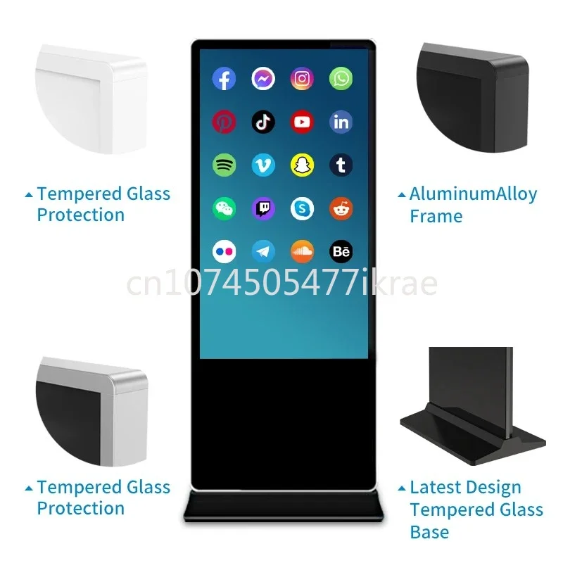 Ultra Thin Floor Standing Advertising Kiosks 32 55 65 Inch Digital Signage And Displays Custom Touch Screen Kiosk