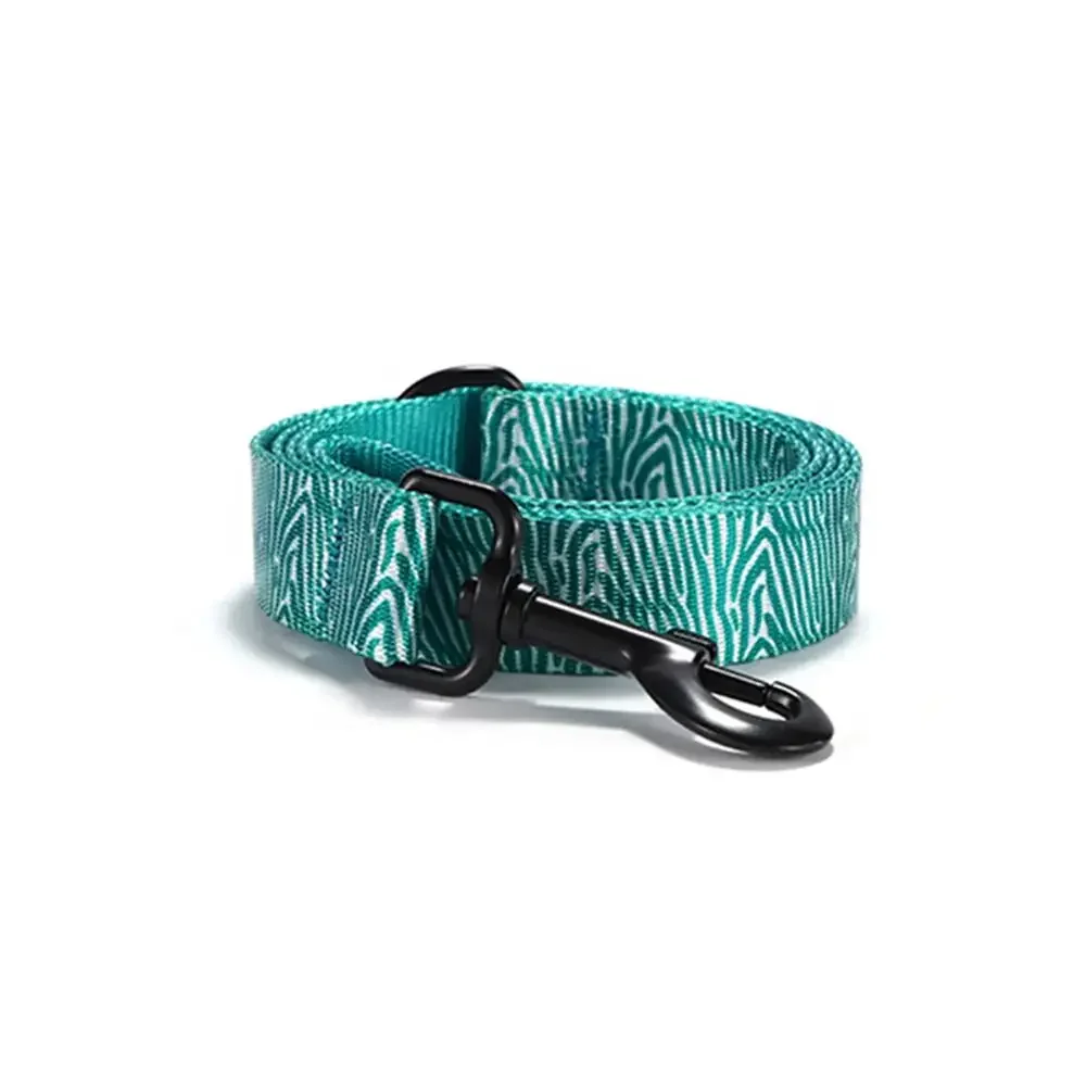 Personalized Pet Collar Customized Nameplate ID Adjustable Green Zebra Soft Fiber Cat Dog Collars Lead Leash