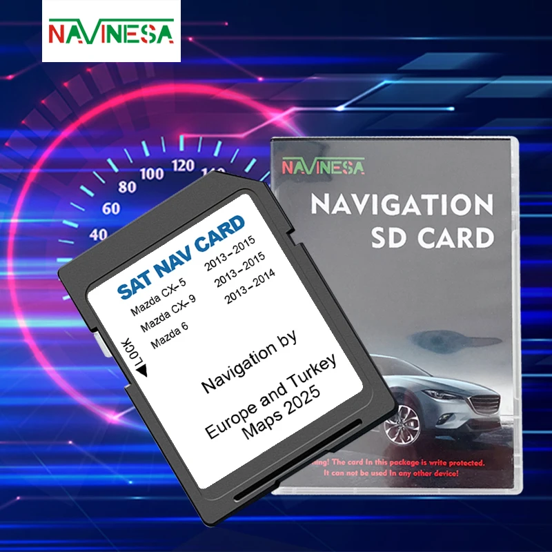 Scheda SD Navi Europa Regno Unito Mappa Turchia per Mazda 6 CX5 CX9 Auto 2025 Navigazione 8GB Sat Nav con GPS Reaview antiappannamento