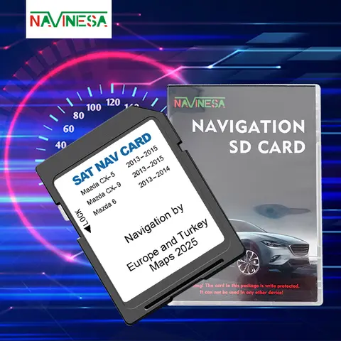Scheda SD Navi Europa Regno Unito Mappa Turchia per Mazda 6 CX5 CX9 Auto 2025 Navigazione 8GB Sat Nav con GPS Reaview antiappannamento
