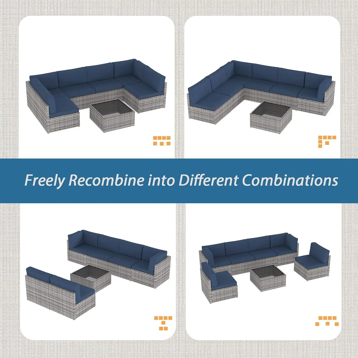 Patio Furniture Set Outdoor 6