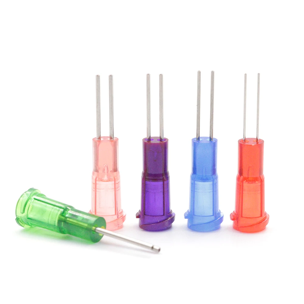 5pcs Dispensing Needle Double Tube Industrial Liquid Dispensing Needle 0.5 Inch Syringe Needle, For Glue Dispensing