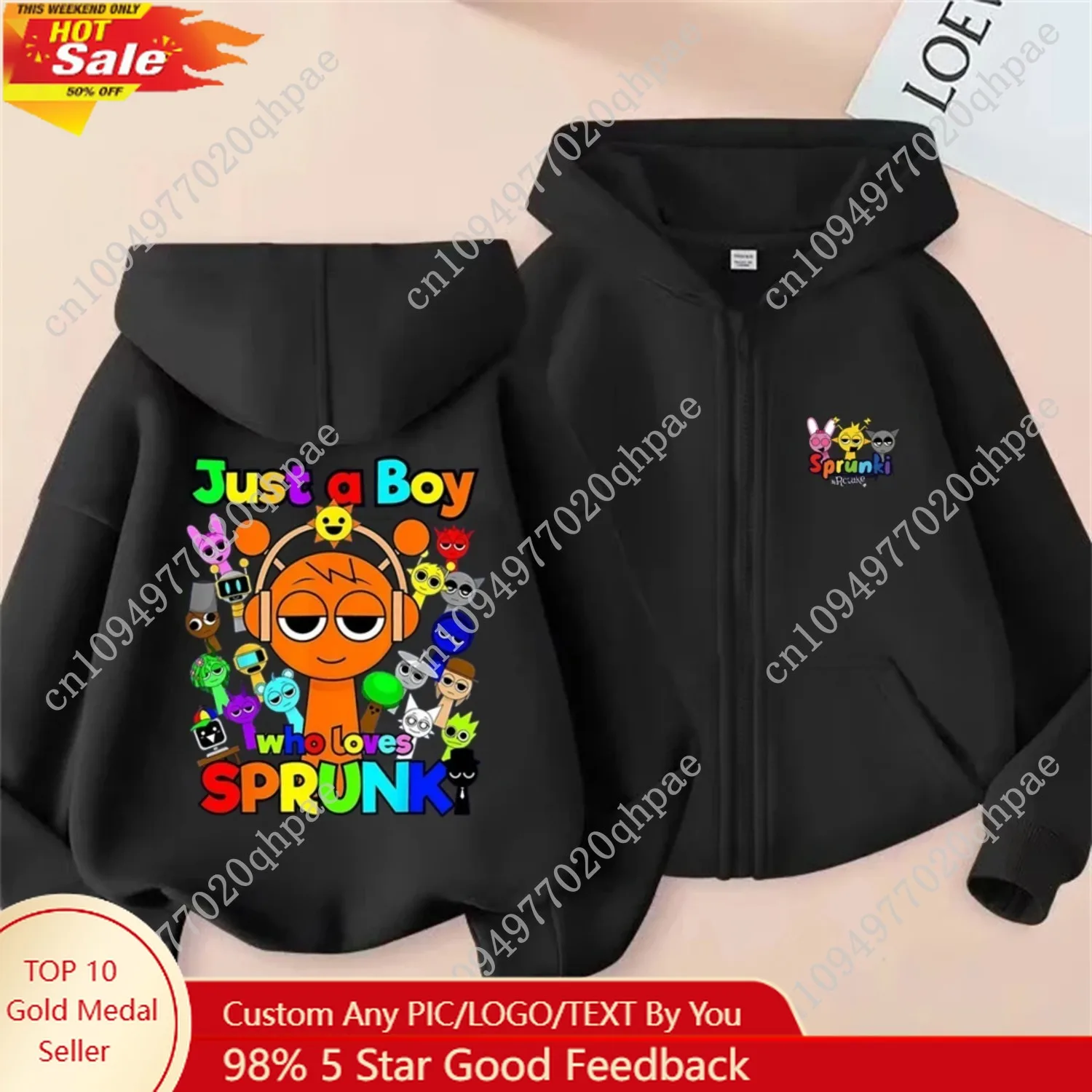 

Sprunki Zipper Hoodies for Children Incredibox Anime Figures Girl Sweatshirt Kids Spring Autumn Pullover Gift Boy's Clothes