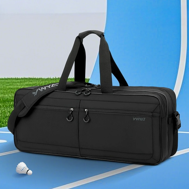 Men Large Capacity Professional Badminton Tennis Bag, Shoulder Crossbody Wear Resistant Scratch Proof Sturdy Sports Bag for Gym