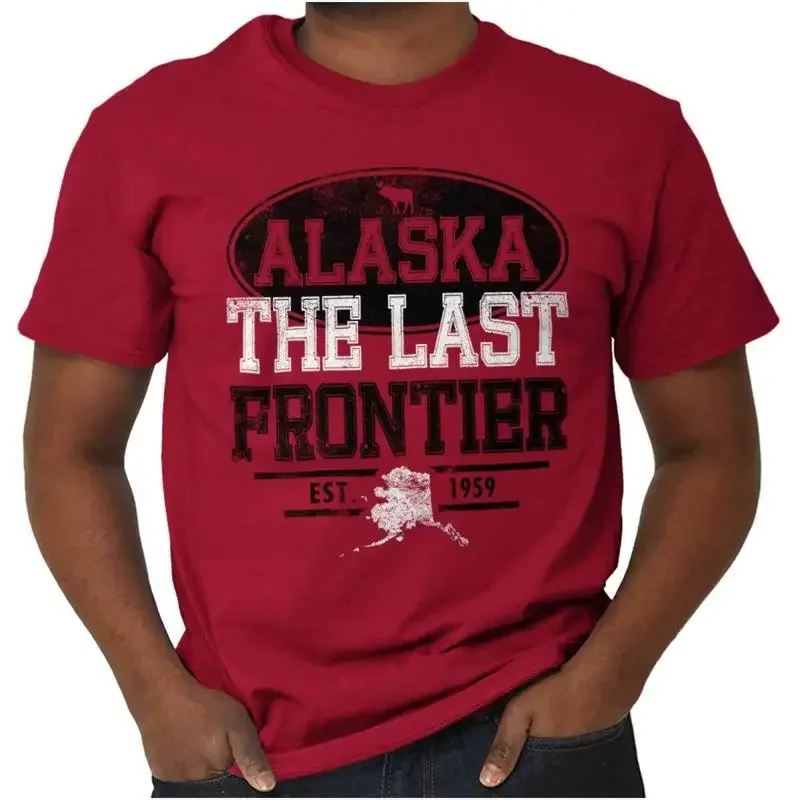 Alaska Last Frontier Hometown Travel Gift AK Womens or Mens Crewneck T Shirt Tee