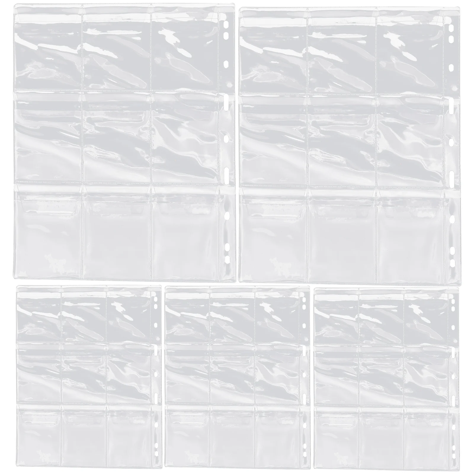 

5pcs Collection Pages 9-Hole Transparent Design For Binder Coin Album Storage Protector Coin Collecting Supplies
