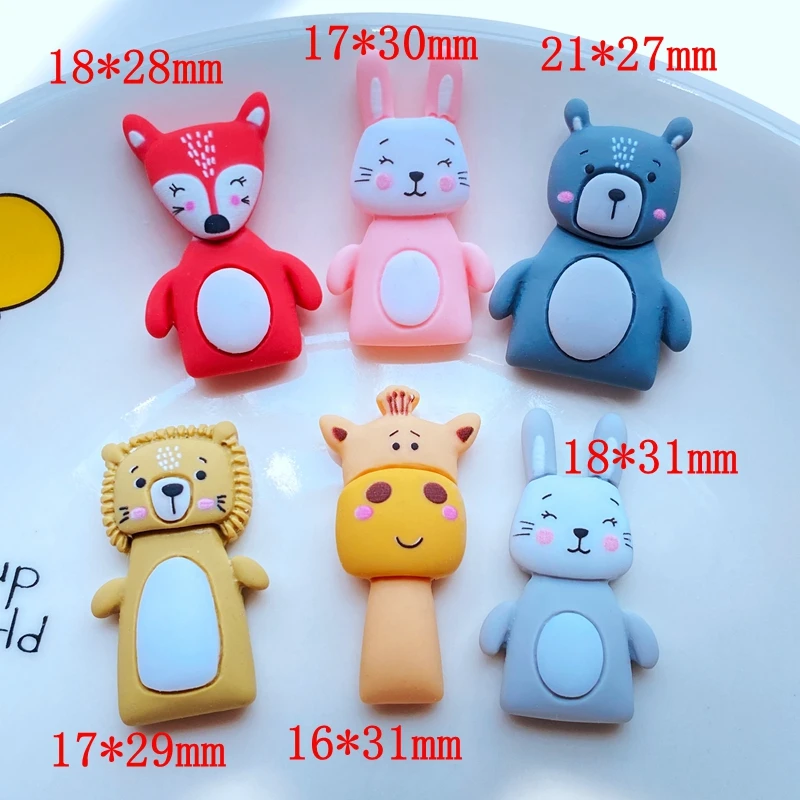 10Pcs New Kawaii Cute Cartoon Animal Series Flat Back Resin Cabochons Scrapbooking DIY Jewelry Craft Decoration Accessorie