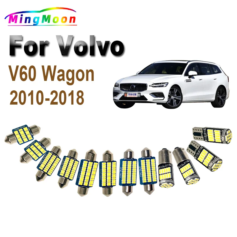 19Pcs Canbus Car LED Interior Lamp For Volvo V60 Wagon 2010 2011 2012 2013 2014 2015-2018 Map Dome License Plate Light Kit