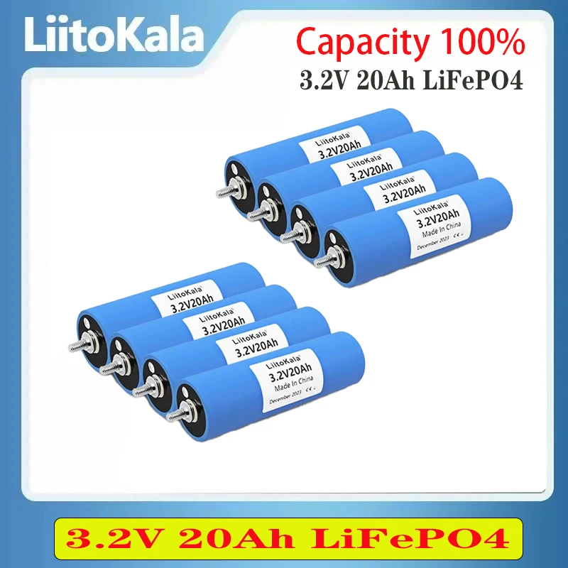 Original LiitoKala 3.2V LiFePO4 Battery 20Ah for 4S 12V 24V Solar and wind energy systems Motorcycle Car motor batteries