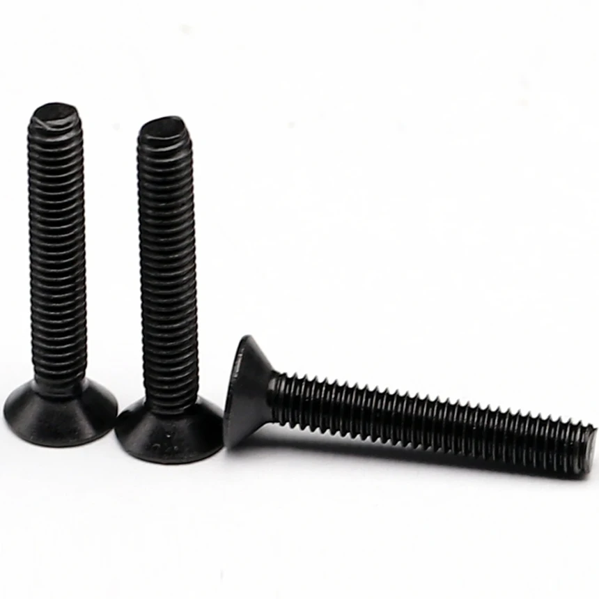 Tornillo de cabeza avellanada CSK plana, 25/30 perno hexagonal de acero inoxidable, M3, M4, M5 x 5/6/8/10/12/16/20/304, color negro, DIN7991