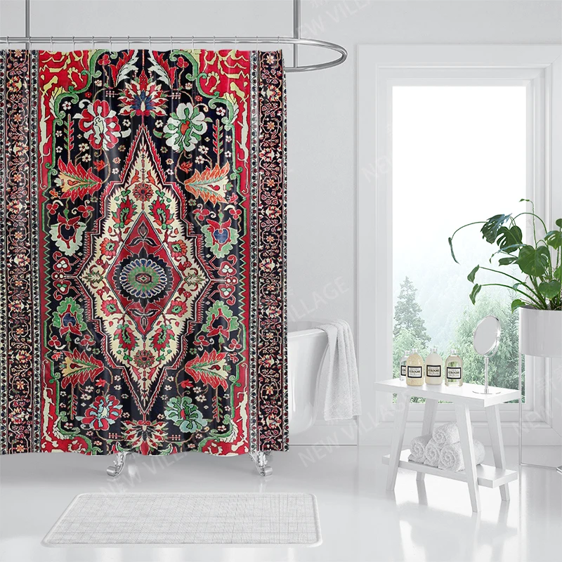 Waterproof fabric shower curtains Bathroom curtain accessories Bath curtain for shower 180x200cm 240*200 boho decoration vintage