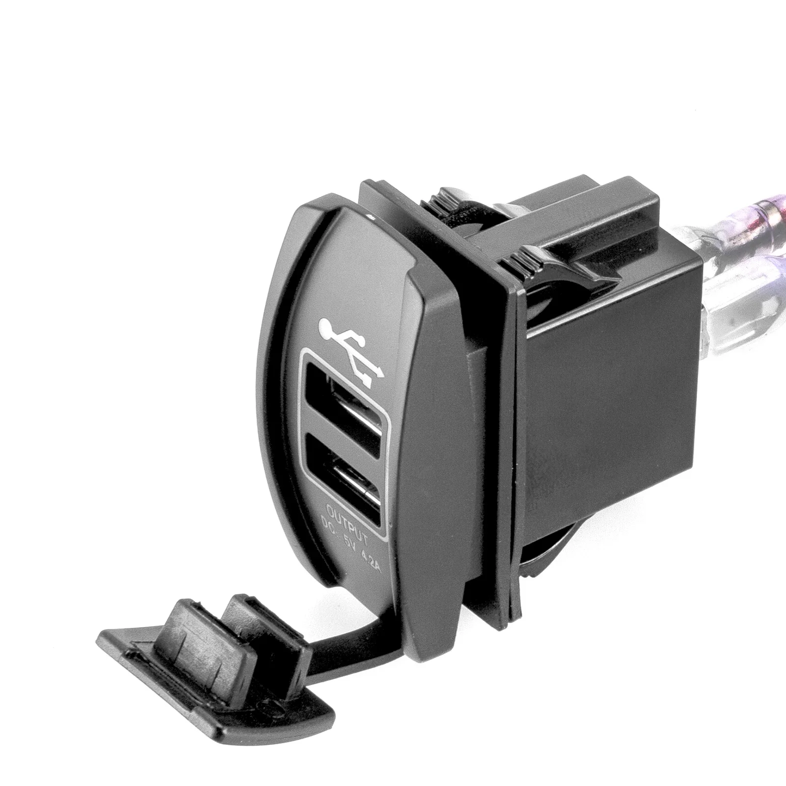 Polaris Dual USB 4.2A Fast Charger with Pulse Power Bar Plug Connector Rocker Style Switch Fuse