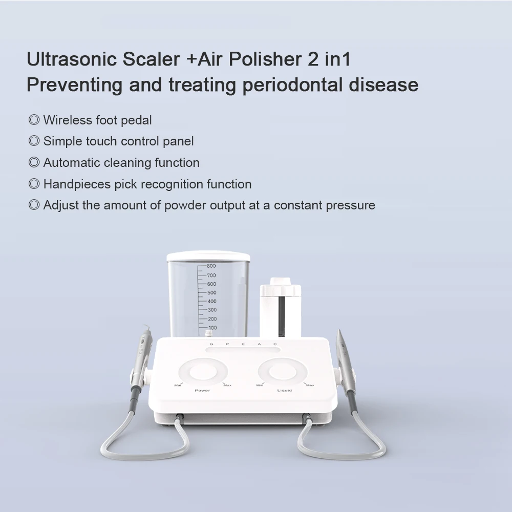 Dental Ultrasonic Scaler Air Prophy 2 In 1 VRN DQ-40 Ultrasonic Periodontal Therapy System Dental Cleaning Equipment