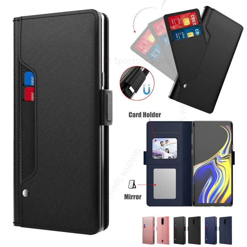 For ZTE nubia Red Magic 8 Pro 5G Leather Flip Kickstand Phone Case For Nubia Red Magic 8 Pro Funda Mirror Card Slot Wallet Cover