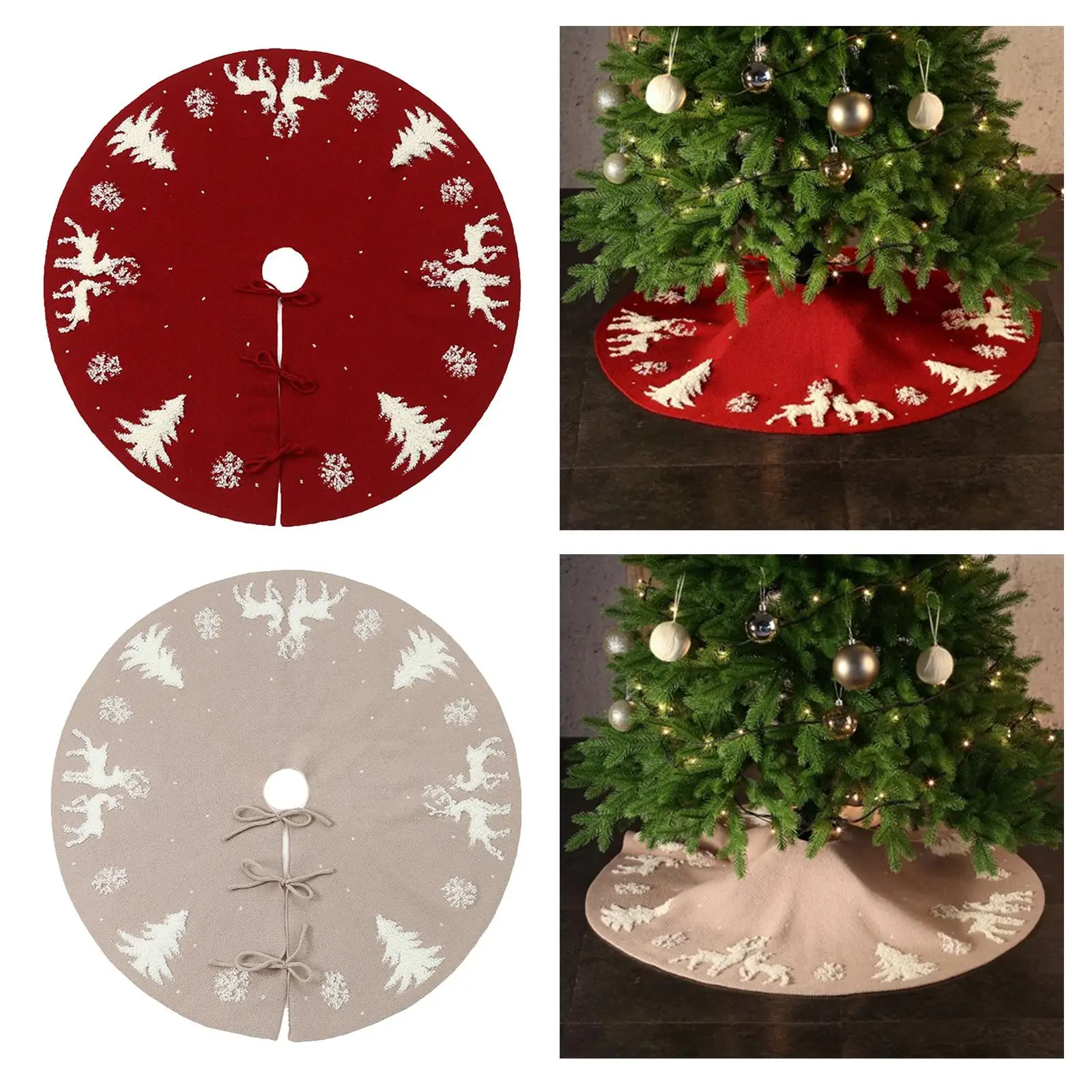 Tree Skirt Tree Decor 92cm Round Cover Christmas Tree Skirt for New Year