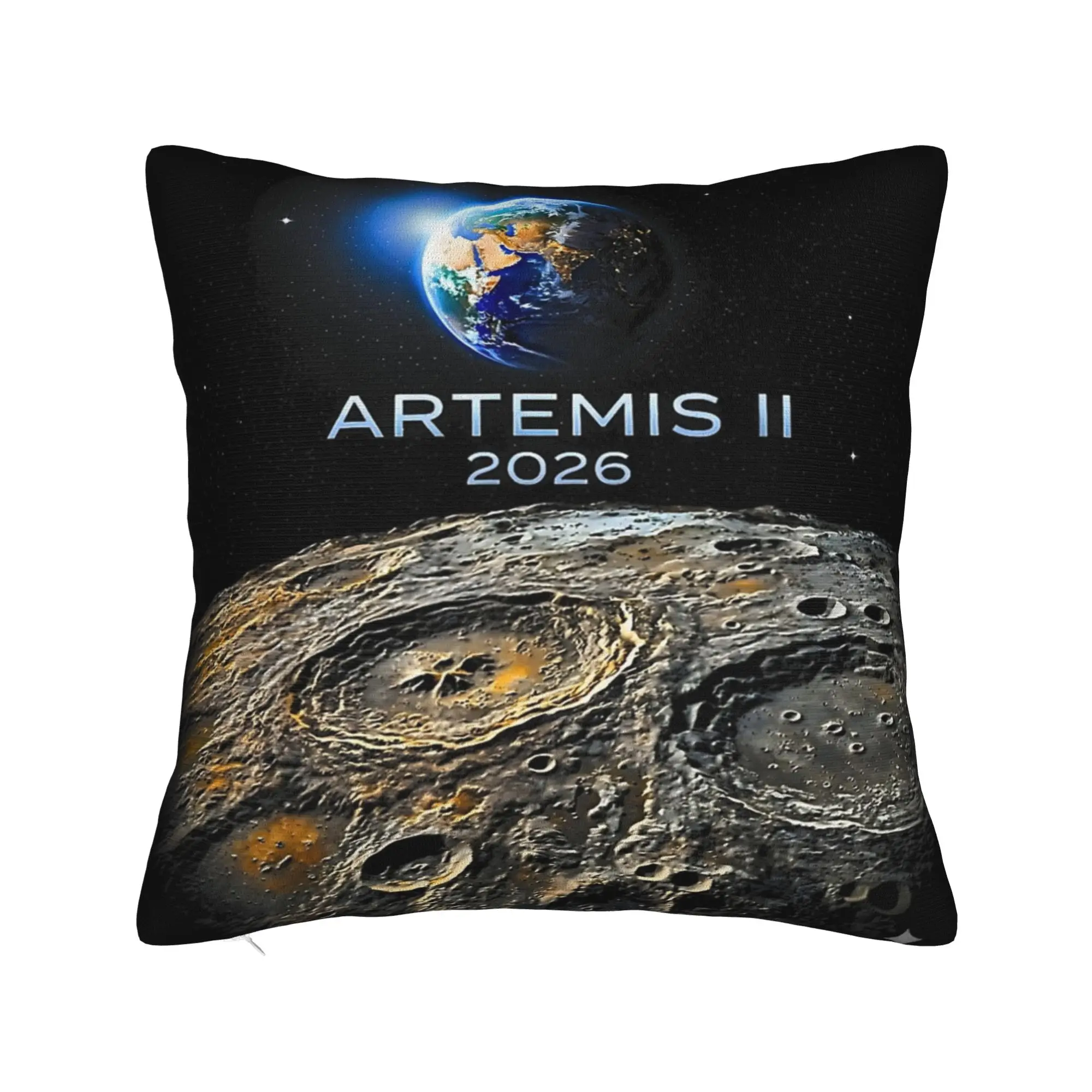 Back to the moon 2026 Artemis II Pillowcase Product Printing Cushion Cover Decoration  Throw Pillow Case Cover Home Multi Size