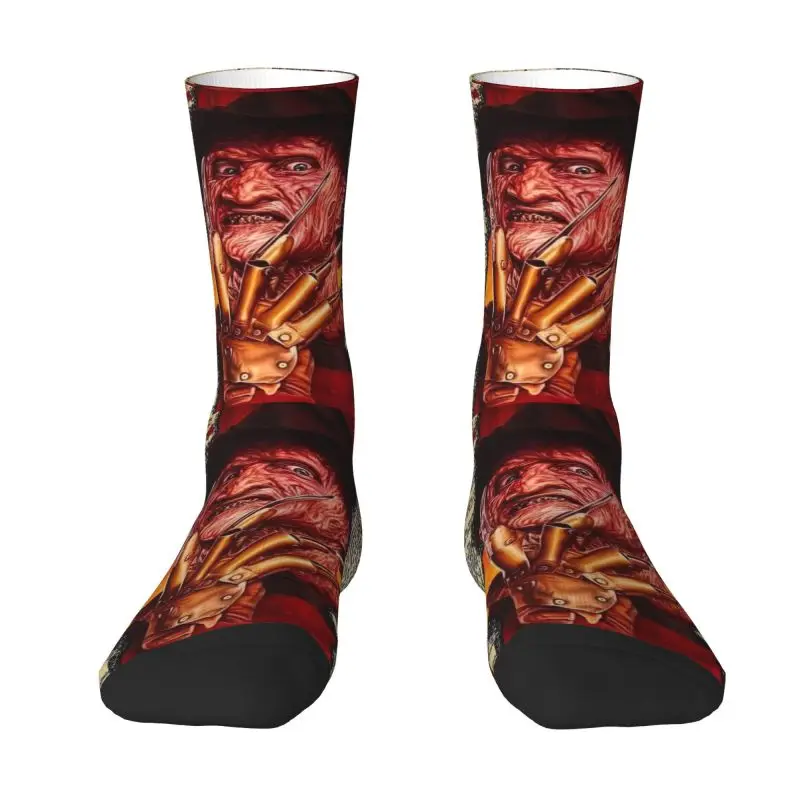 Horror Movie Character Dress Socks Men's Women's Warm Funny Novelty Halloween Film Crew Socks