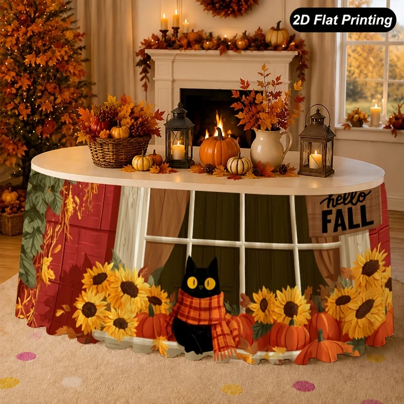 One-piece 2D flat autumn table flag 