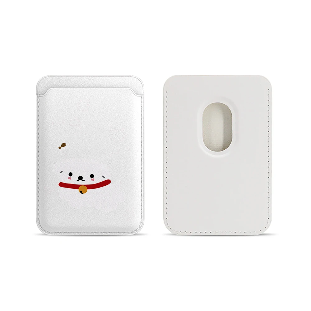 Amiable Dogs Niedliche Leder-Kartenhülle Telefonkartenhalter für Magnetische Hülle Geeignet für alle iPhones mit Magsafe-Kartenfunktion – Detail 5