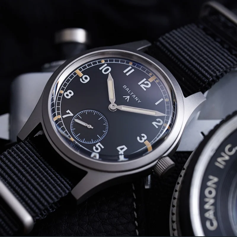 Baltany 빈티지 남성용 럭셔리 패션 쿼츠 시계, 스몰 세컨즈 핸드, Vd78 무브먼트, 야광 100M 방수 손목시계