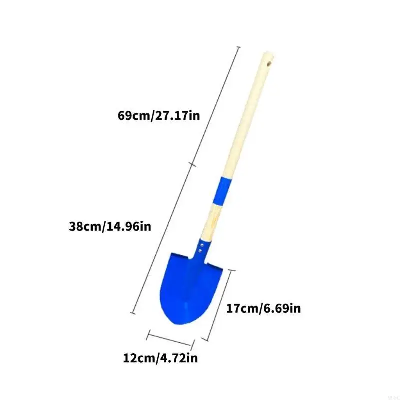 M89C Childrens Detachable Beach Shovel Digging 27 Inch Metal Spade for Sand and Garden