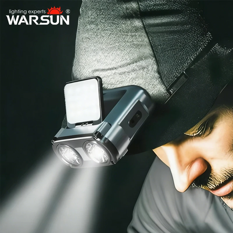 WARSUN OWL Headlamp Cycling Light Fishing Torch Multi-Purpose 5 Modes with Motion Sensor  Rechargeable LED Flashlight Hiking Cam
