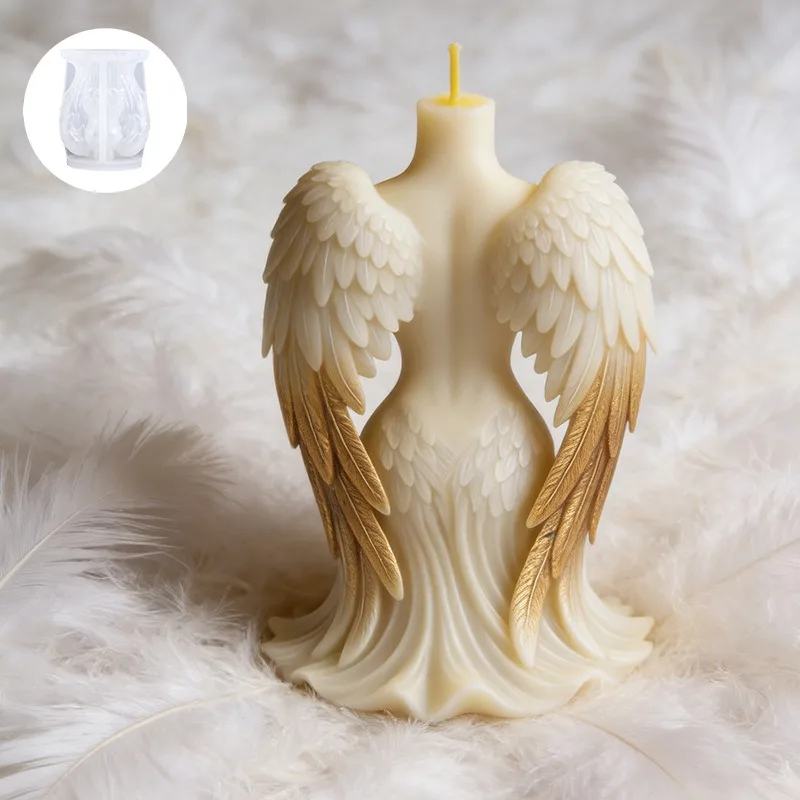 

3D Angel Wings Female Torso Candle Silicone Mold DIY Aromatherapy Candle Soap Resin Casting Mould Craft Supplies Home Decoration