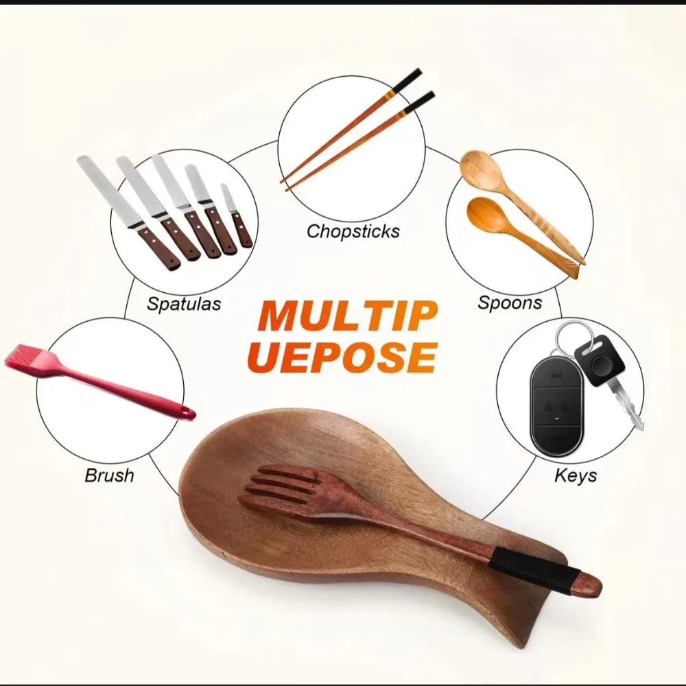 New Wooden Wooden Spoon Rack Household Commercial Spoon Tray Tableware Holder Cooking