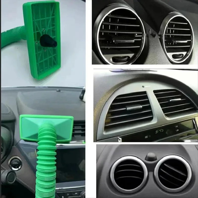Car Air Conditioning Vent Extension Hose Telescopic Auto Universal Air Conditioner A/C Outlet Hose Green