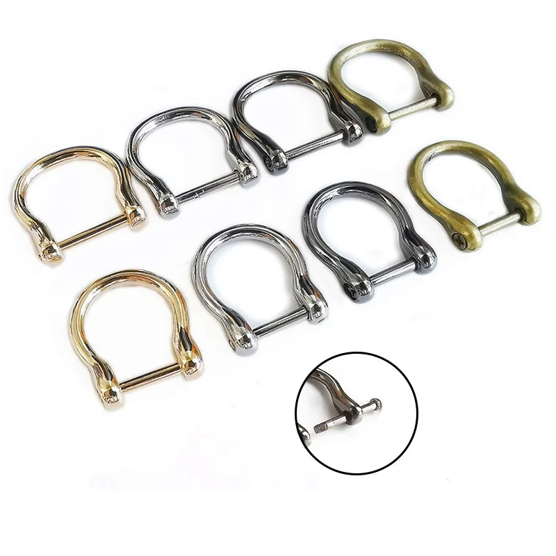 D-shaped Non-removable Horseshoe Buckle with Screws Fashion U-shaped DIY Leather Crafts Replacement Parts