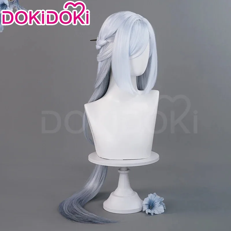 재고 있음 Frostflower Dew Shenhe 가발 게임 코스프레 가발 DokiDoki Shen He Cosplay Rite New Skin 가발 모자