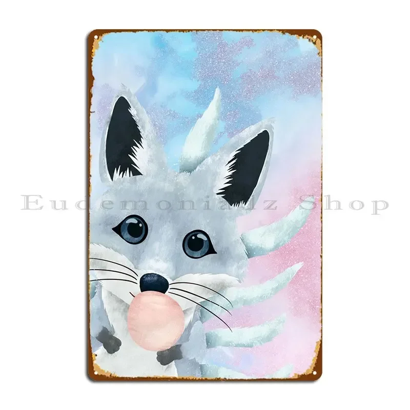 Gumiho Fox Bubble Gum Metal Plaque Create Funny Living Room Custom Wall Cave Tin Sign Poster