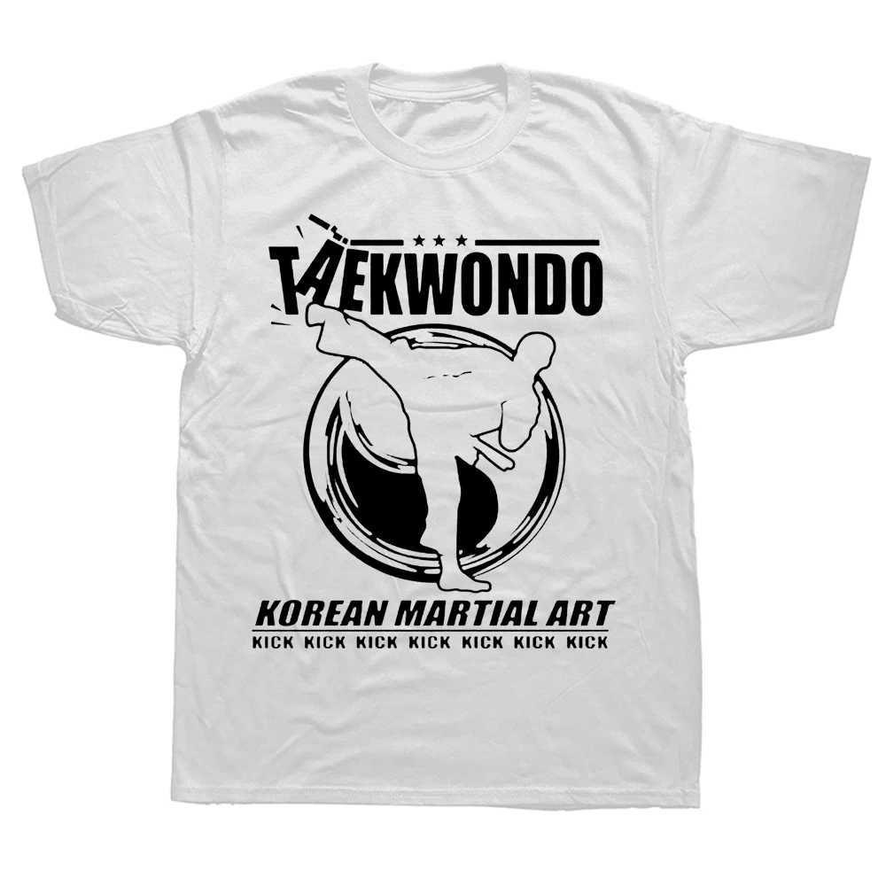 Funny Taekwondo Tae Kwon-Do Korean Martial Arts Kick Fighting T Shirts Graphic Streetwear Short Sleeve Birthday Gifts T-shirt