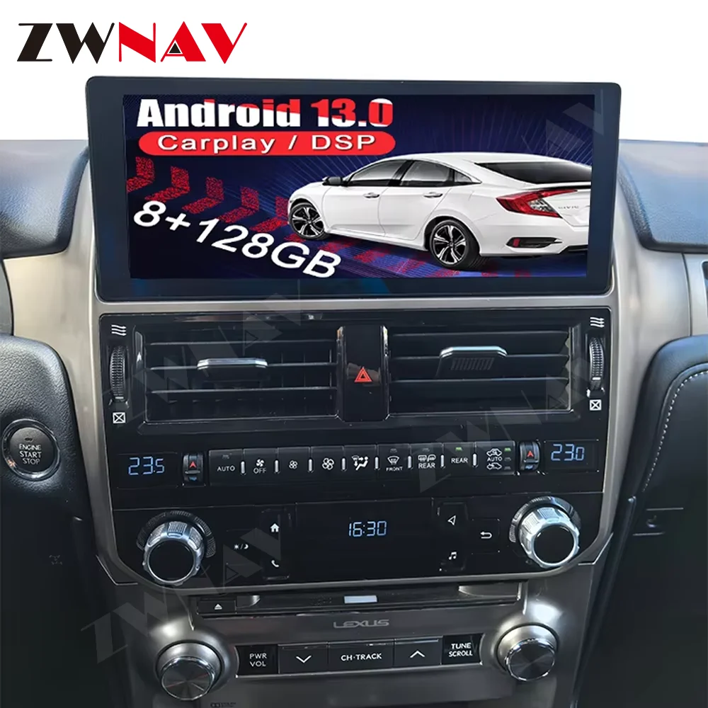10.25 inch For Lexus GX460 2014 - 2022 GX400 Android 13 Screen Car Radio System HD GPS Screen Multimedia Player Wireless CarPlay
