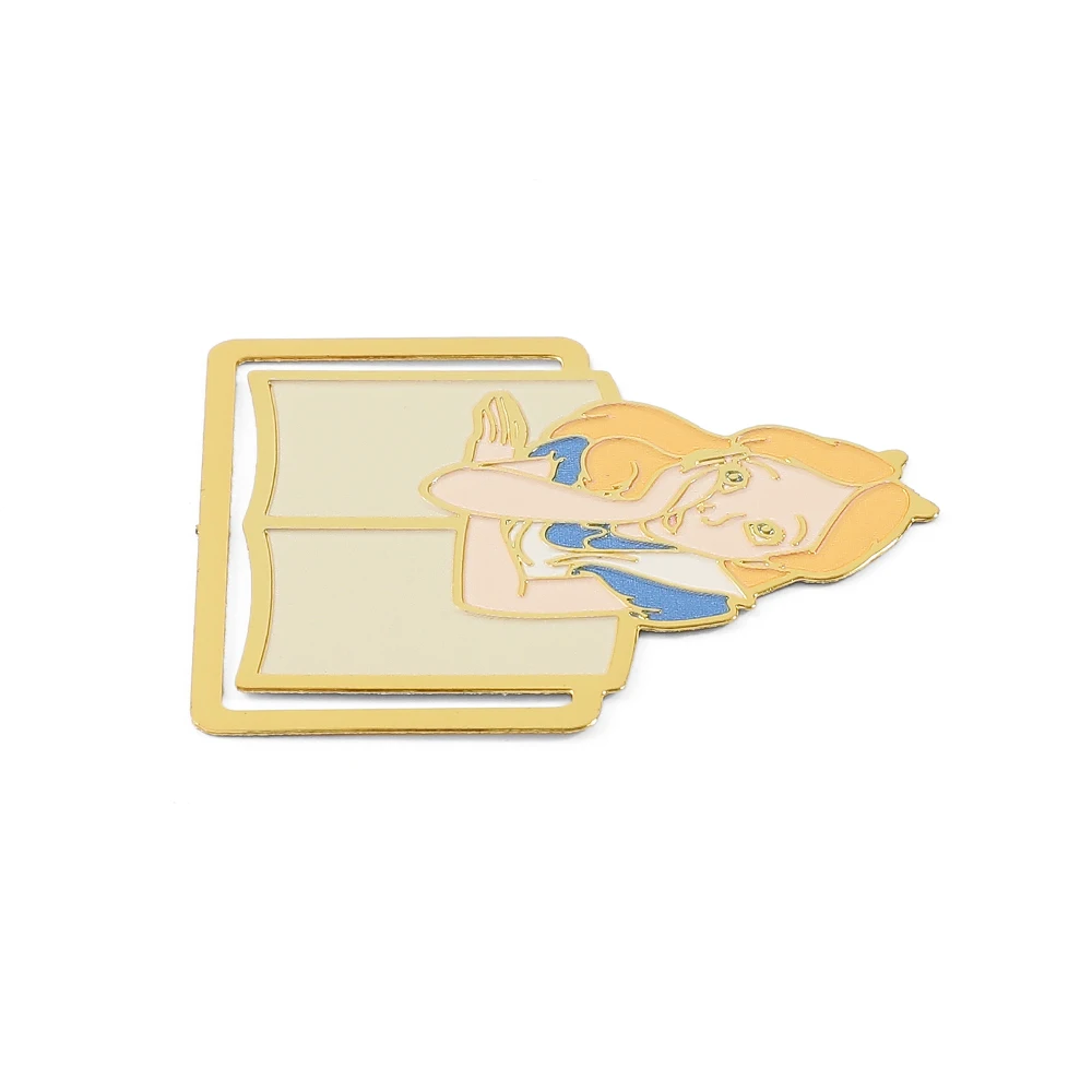 Alice in Wonderland Bookmark Metal Creative Fantasy Book Page Mark Cartoon Romance Reading Tool Stationery for Bookworm Girls