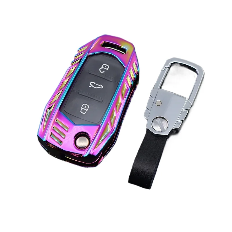 Premium Zinc Alloy Armor Key Case Cover for Volkswagen Bora/Jetta/Sagitar 16/Passat 17/Tiguan - Protective Armor Shell