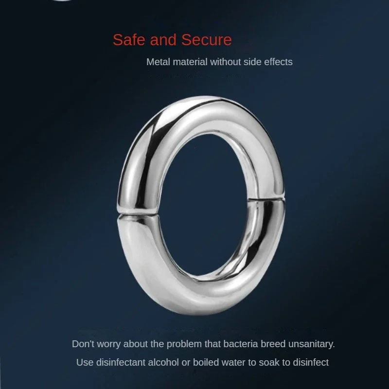 Male Scrotum Testis Restraint Heavy Cock Penis Rings Metal Chastity Device Ball Stretcher Sex Toys for Men Gay Delay Ejaculation - Image 2