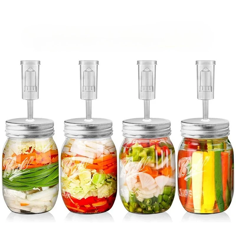 

Hot 86mm/70mm Wide Mouth Mason Jar Fermentation Lid Keep Food Submerged Kit